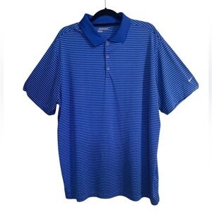 Nike Men's Blue Striped Polo Shirt Performance outdoor casual vacation XXL/TG